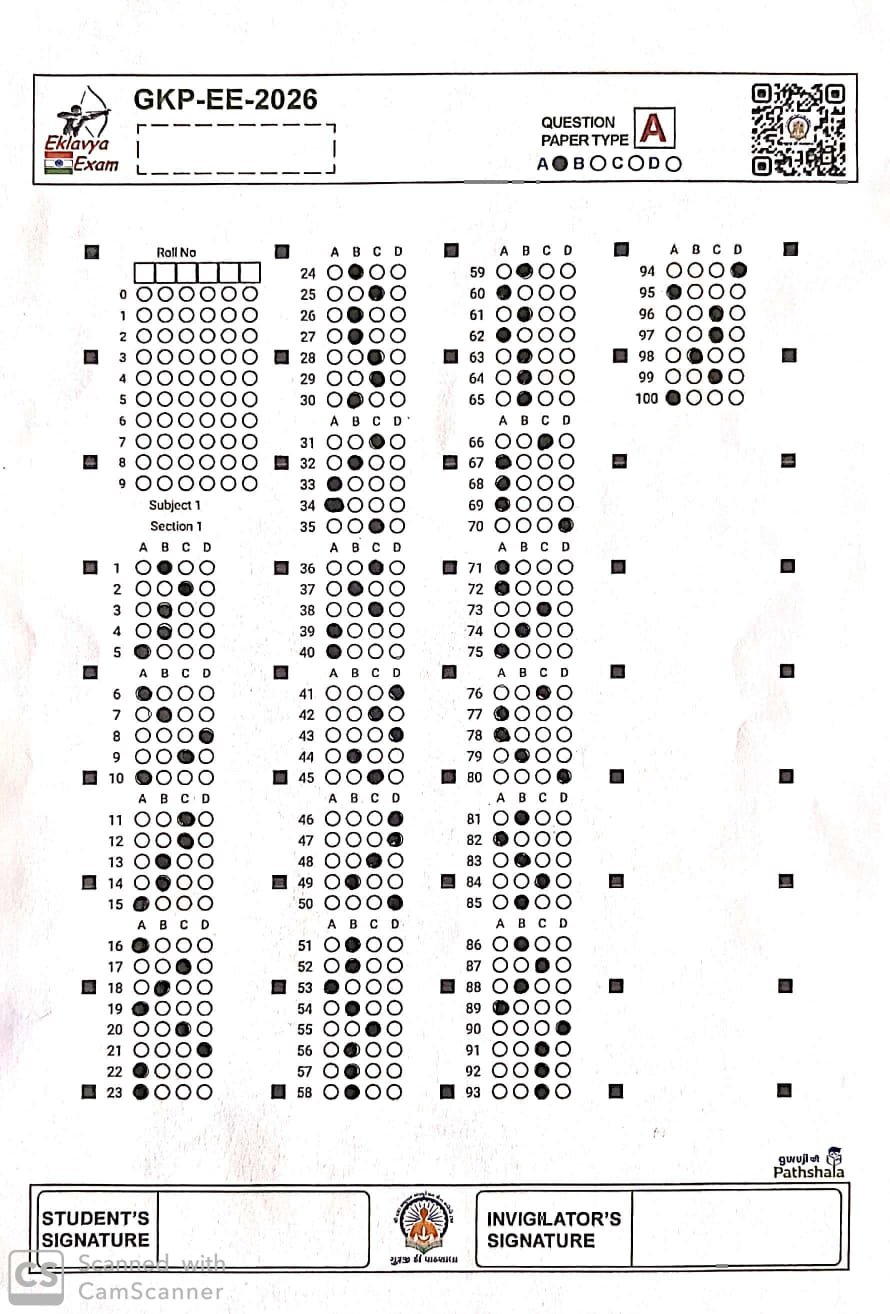 Eklavya Exam 2026 Answer Key Series A